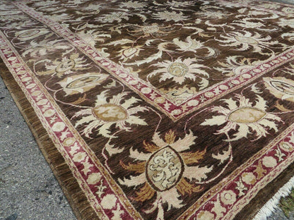 13' X 16' Vintage Handmade Peshawar Oushak Wool Rug Carpet Nice
