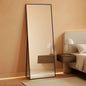 Full Length Floor Mirror 56x15 Inch Black Frame Stand