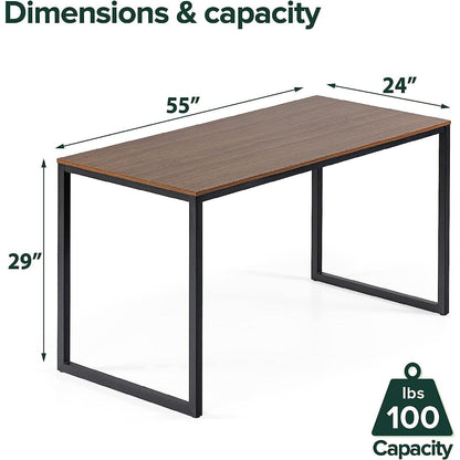 Black Frame Office Desk With Easy Assembly And Sturdy Build