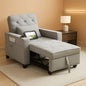 Charcoal Grey Convertible Sleeper Chair With USB Ports