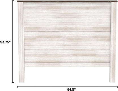 Queen Whitewash Farmhouse Panel Headboard for Chic Decor