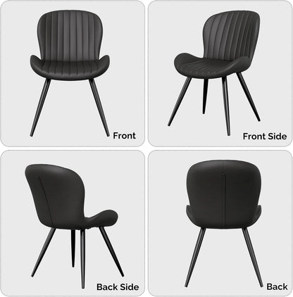 Dining Chairs Set Of 6 Modern Upholstered Black 19 Inch