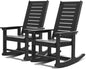 Oversized Outdoor Rocking Chairs Set of Two Black