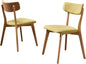 Mid Century Fabric Dining Chairs Set Of 2 In Green Tea