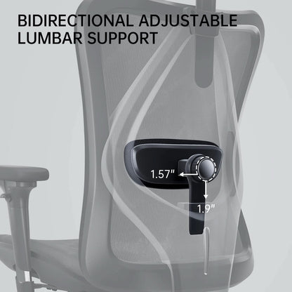 Grey Ergonomic Office Chair With Adjustable Headrest