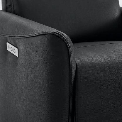 Power Recliner Chair USB Charging Lumbar Support Black