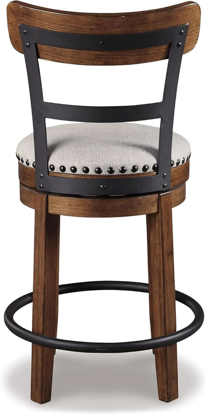 Rustic Farmhouse 24.5 Inch Counter Height Swivel Bar Stool
