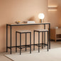Greige Rectangular Industrial Bar Stool Set of 2, 15in Seat