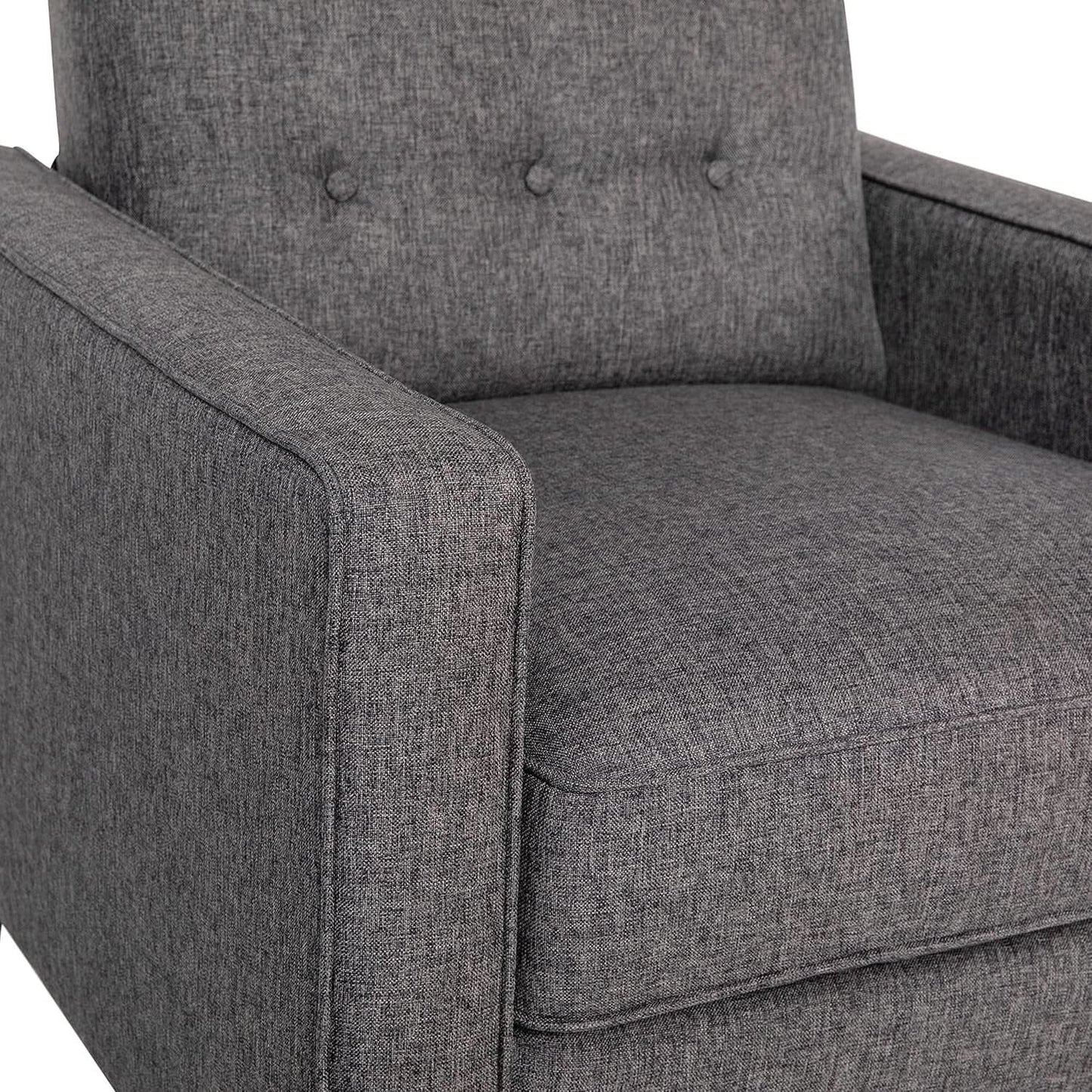 Ezra Pushback Recliner Gray Fabric Mid Century Modern