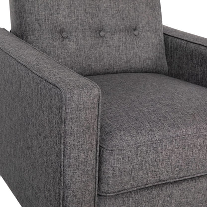 Ezra Pushback Recliner Gray Fabric Mid Century Modern