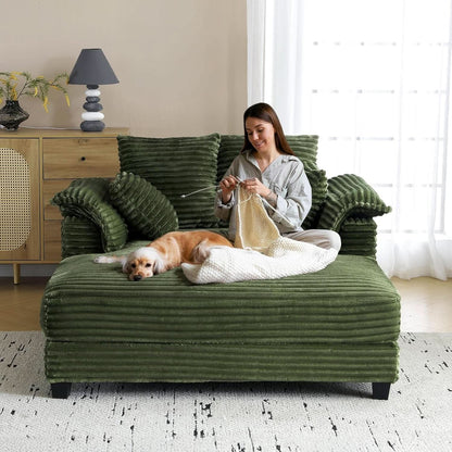 56-Inch Oversized Corduroy Lounge Chair With Armrests