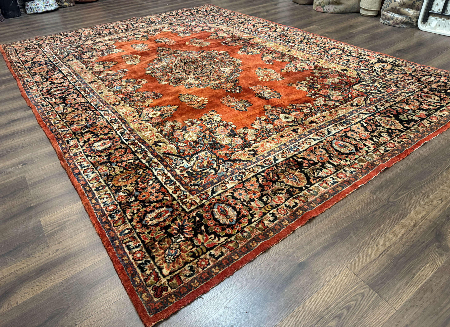 Antique Persian Sarouk Rug 9x12