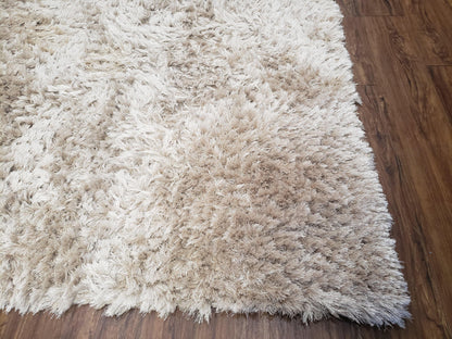 Ivory Shag Rug 6x7, Flokati Carpet, Shaggy Soft Plush Pile Area Rug, Modern Contemporary