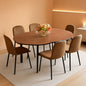 Walnut Extendable Dining Table Set Six Chairs Upholstered