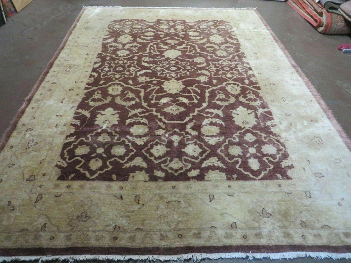 7' X 10' Vintage Fine Handmade Pakistan Peshawar Chobi Floral Wool Rug Vegy Dye