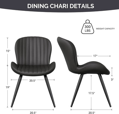Dining Chairs Set Of 6 Modern Upholstered Black 19 Inch