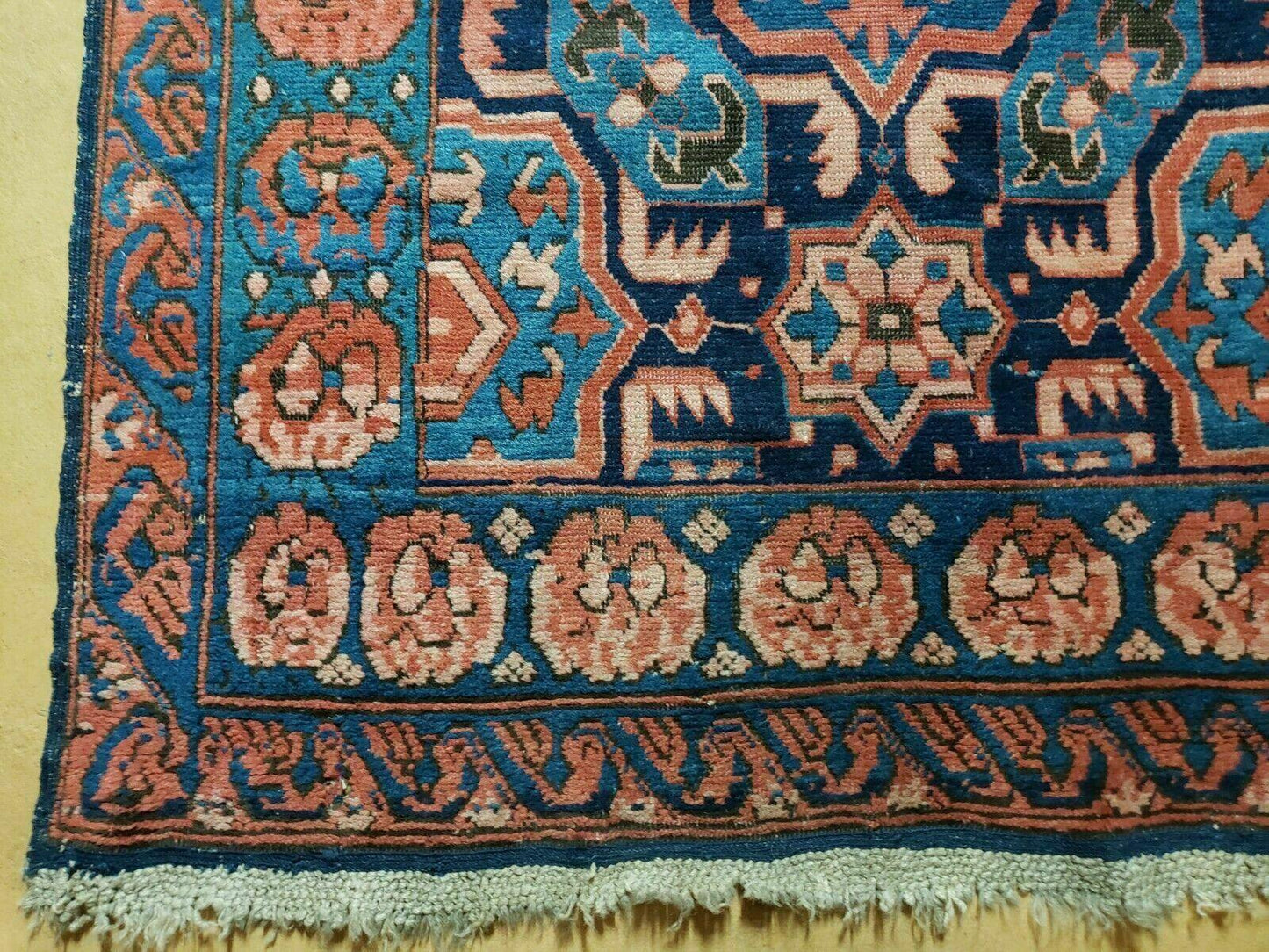 3'10" X 10' Antique Caucasian Seychor Rug Hand Made Wool Carpet Organic Dye Nice