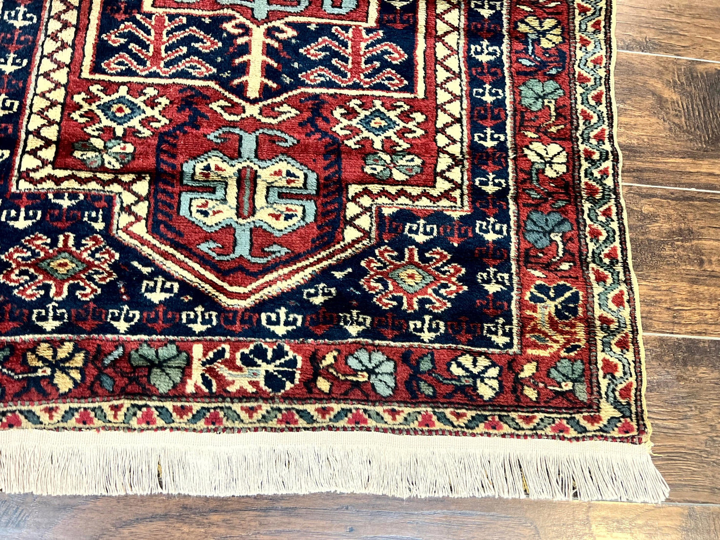 Antique Turkish Sparta Rug 3x4, Geometric Caucasian Pattern, Vintage Handmade Tribal Wool Carpet