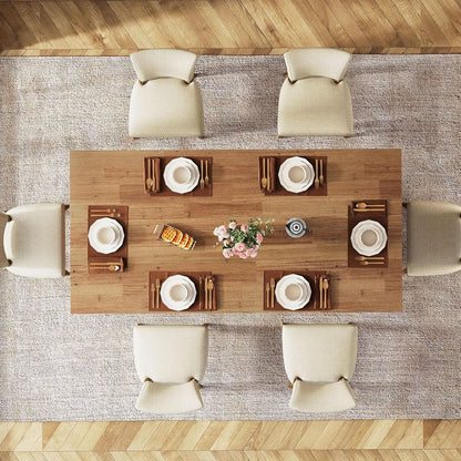 63 Inch Walnut Farmhouse Dining Table Seats Four To Six