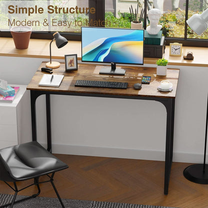 39 Inch Brown Computer Desk Modern Simple Style Home Office