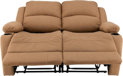 58 Inch Wall Hugger RV Theater Recliner Sofa Sand Double