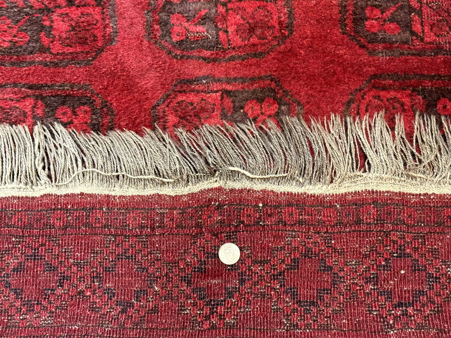 Afghan Turkoman Bokhara Bashir Rug 3x6, Red
