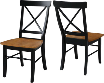 X Back Dining Chair Solid Wood Seat In Black Cherry