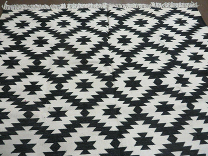 4' X 6' Hand Woven Wool Rug Contemporary Kilim Dhurrie Modern Oriental Area Rug