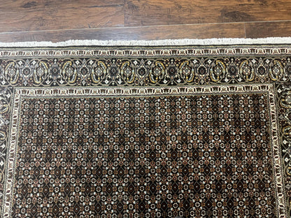 Persian Tabriz Rug 5x7, Black, Allover Pattern