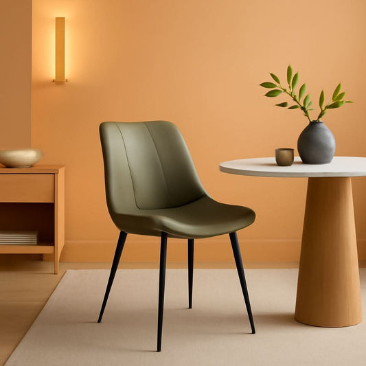 Green Leather Bar Stools With Back Modern Set Of Two