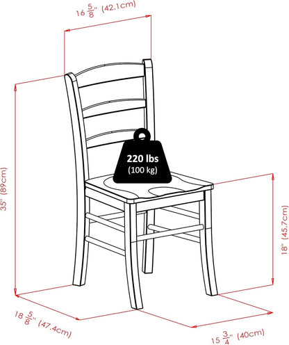 Walnut Ladder-Back Dining Chair Set for Dining Room