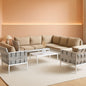 Harmony Aluminum Outdoor Sectional Sofa Set White Cushions