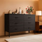 Fabric Dresser With 5 Drawers Charcoal Black Wood Grain