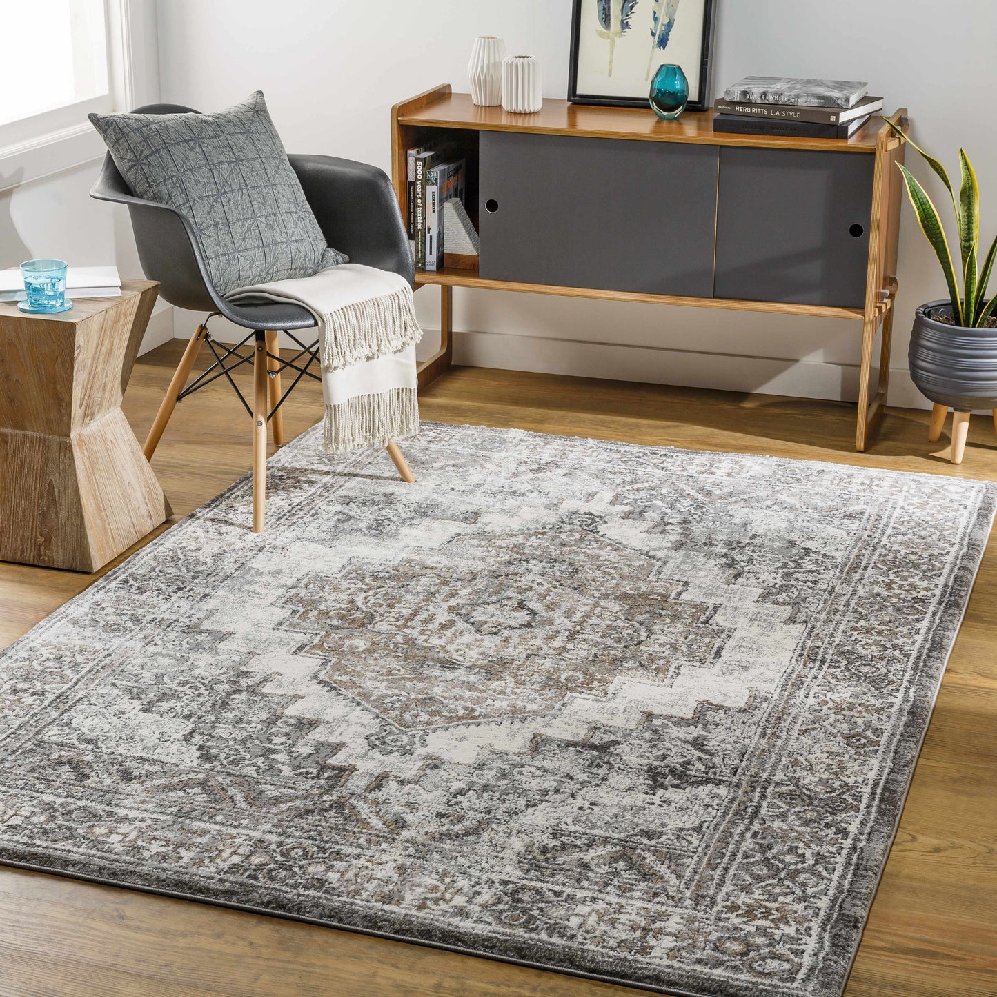 Manaring Charcoal Luxe Thick Area Rug