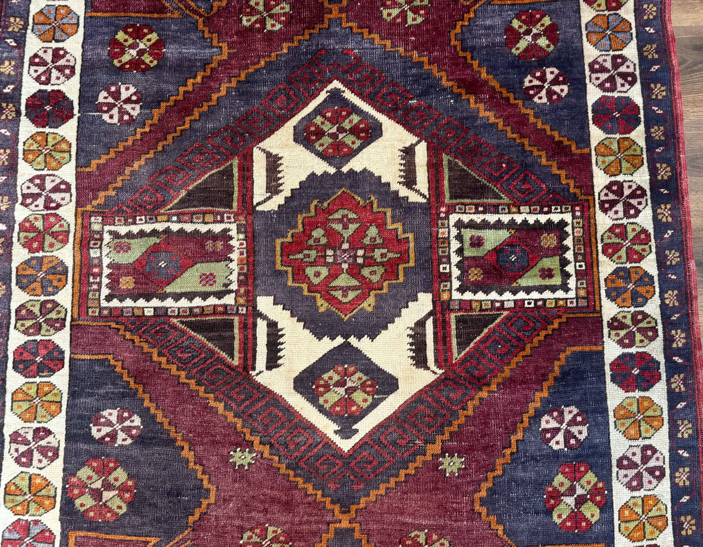 Turkish Kazak Rug 5x7, Geometric