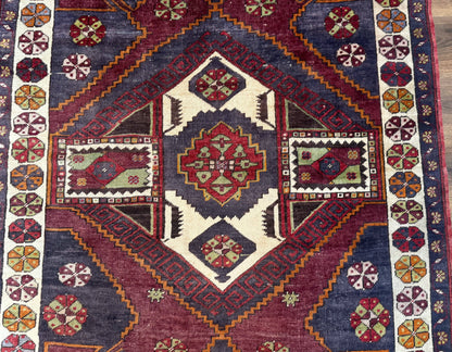 Turkish Kazak Rug 5x7, Geometric