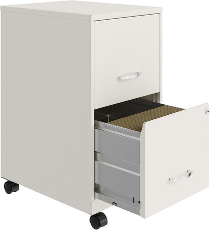 LYS SOHO White Mobile File Cabinet With Locking Two Drawers