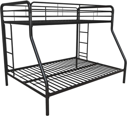 Dusty Metal Bunk Bed Frame Twin Over Full Black Finish