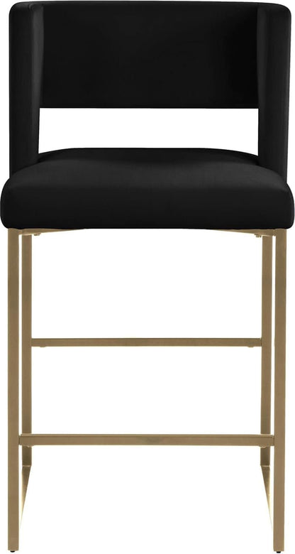 Caleb Collection Counter Height Stool Black Velvet Set Of 2