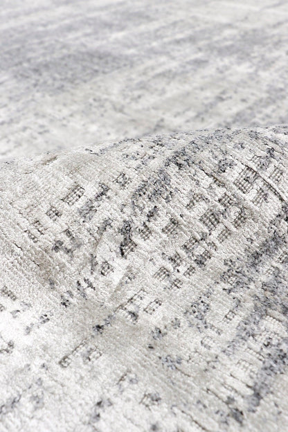 Canvello Hand-Loomed Bsilk & Wool Silver Area Rug- 5'4" X 7'8"