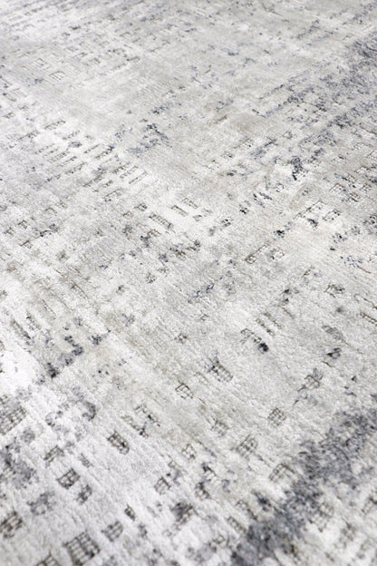 Canvello Hand-Loomed Bsilk & Wool Silver Area Rug- 5'4" X 7'8"