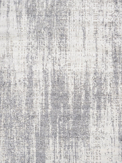 Canvello Hand-Loomed Bsilk & Wool Silver Area Rug- 5'4" X 7'8"