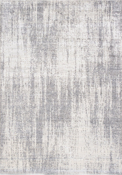 Canvello Hand-Loomed Bsilk & Wool Silver Area Rug- 5'4" X 7'8"