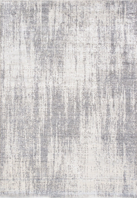 Canvello Hand-Loomed Bsilk & Wool Silver Area Rug- 5'4" X 7'8"