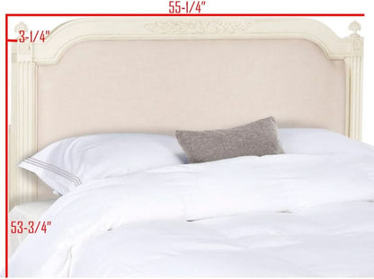 Tufted Linen Rustic Beige Headboard for Twin Beds