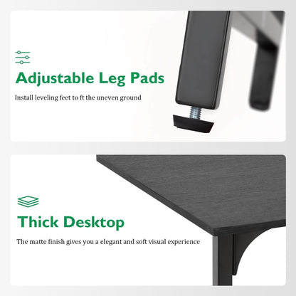 Black 32 Inch Desk And Chair Set For Home Office Use