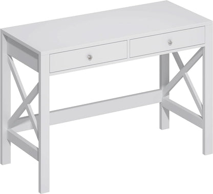40 Inch White Computer Desk For Home Office Use And Study