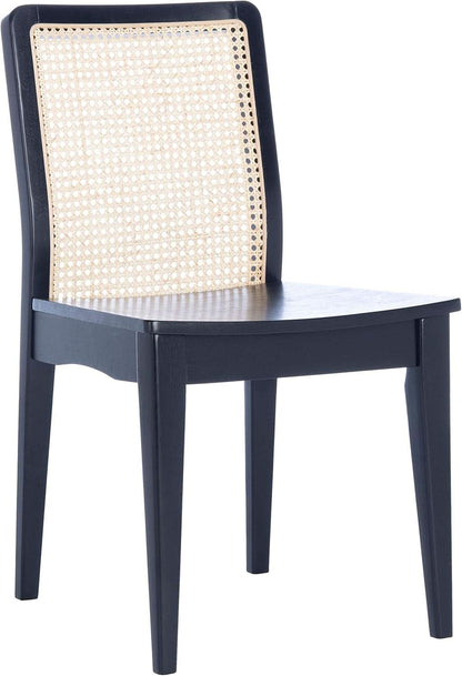 Dining Chairs Set Of 2 Black Natural Rattan Back For Dining Room