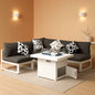 White Aluminum Outdoor Patio Furniture Set With Fire Pit