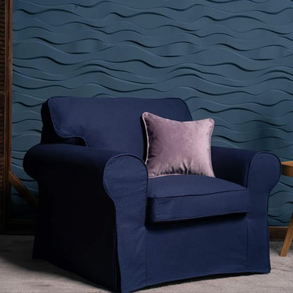 Ektorp Armchair Slipcover Cotton Blue For Ikea Ektorp Chair